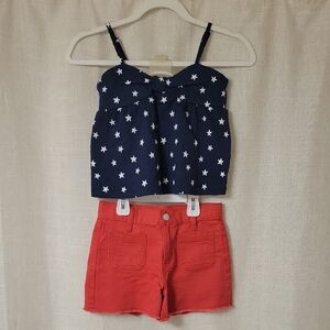 Old Navy Starry Top and Red Shorts Set